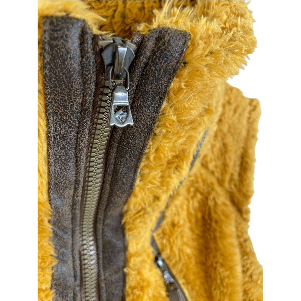Kuhl Flight Vest M Gold Mustard High Pile Italian Fleece Sherpa Hooded Gilet - Picture 4 of 16
